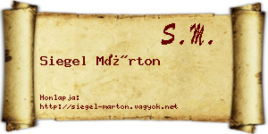 Siegel Márton névjegykártya