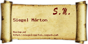 Siegel Márton névjegykártya