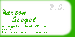 marton siegel business card